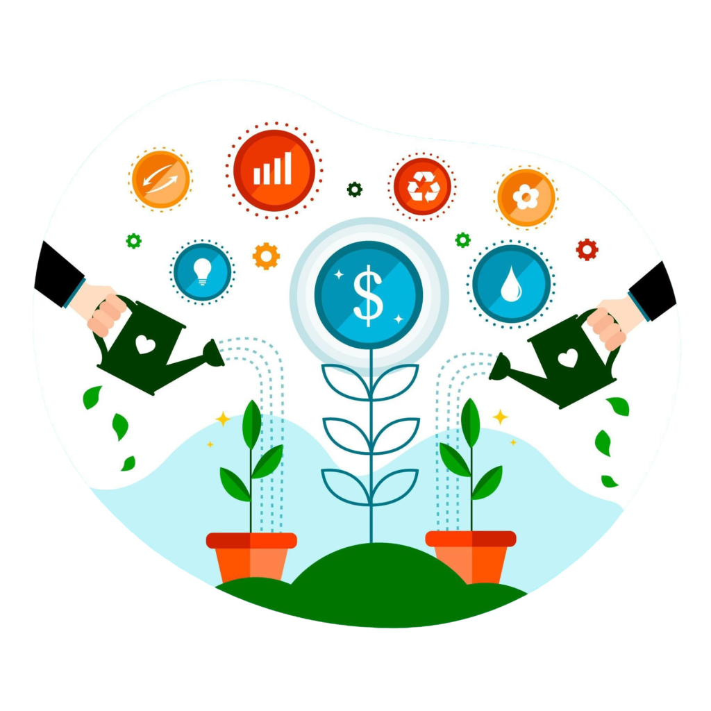 Business funding growth and solution illustration image