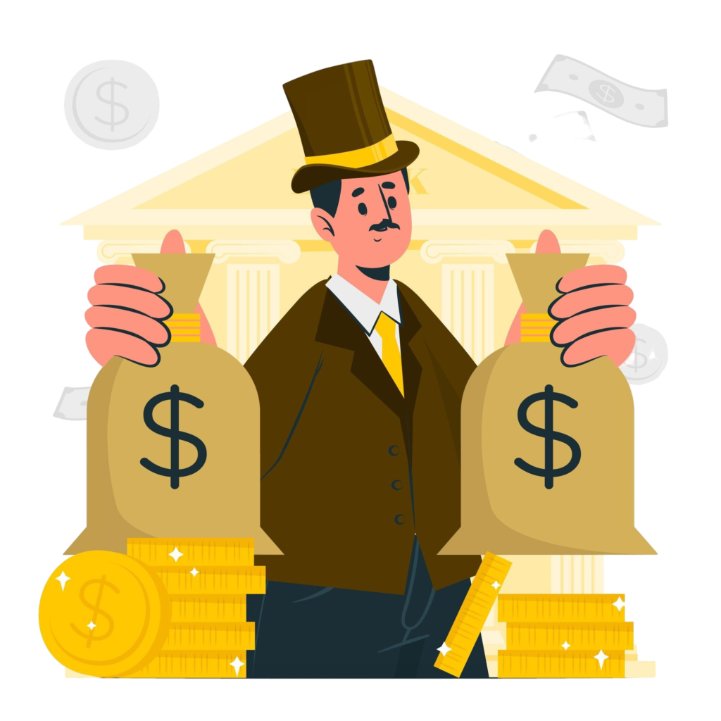 Man holding two bags of cash for business funding